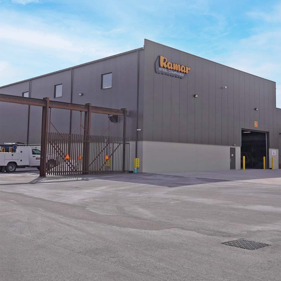 Industrial facility with overhead crane and electrical infrastructure